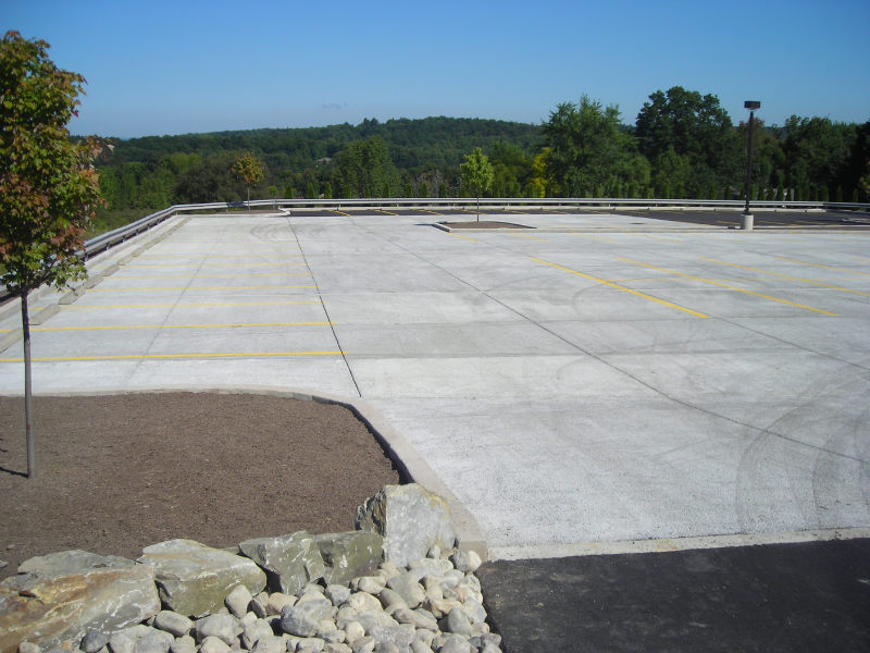 commercial concrete parking lot